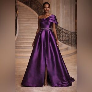 NWT Sachin & Babi Delilah One-Shoulder Violet Gown  Nordstrom $1095 - 8